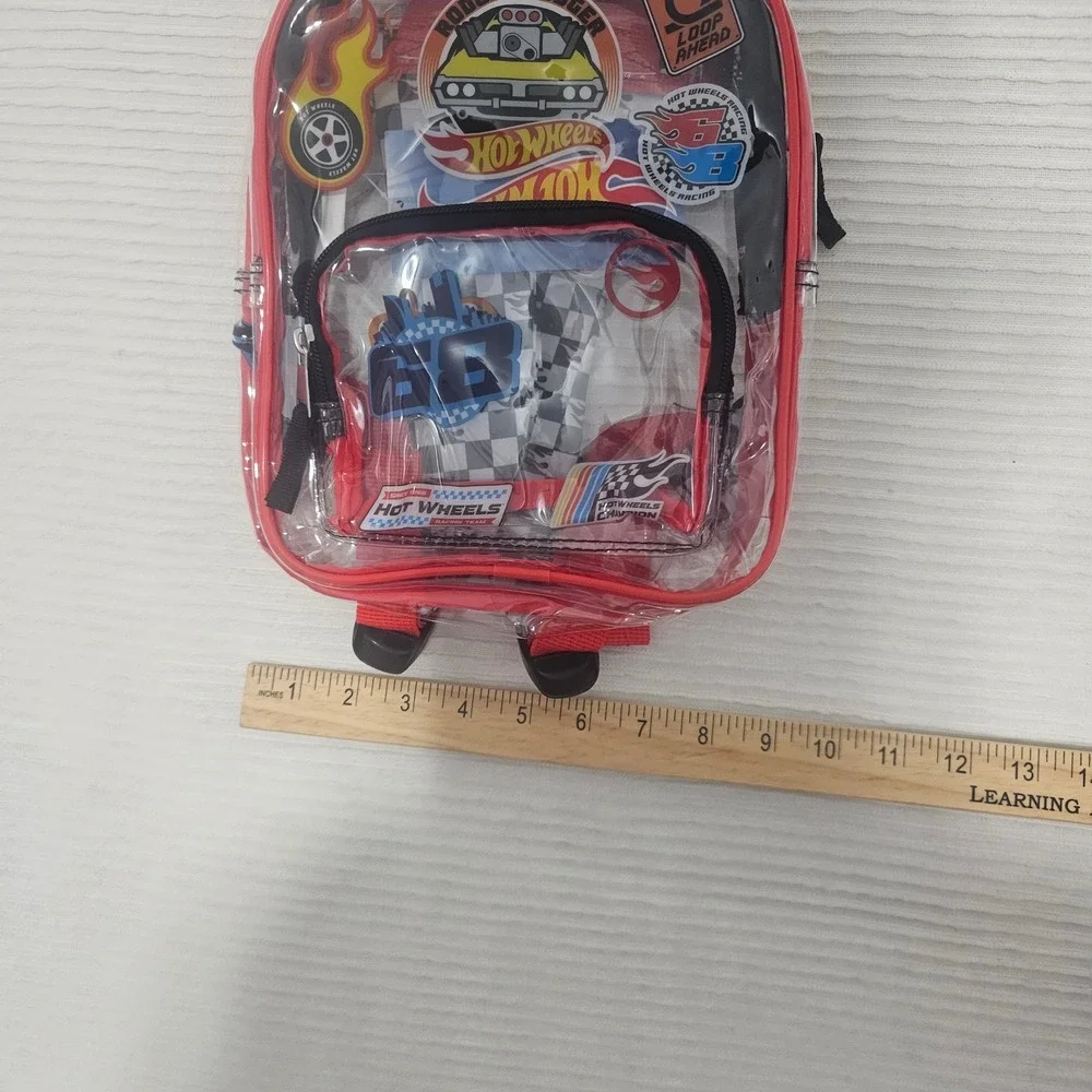 Hot Wheels Mini Backpack Clear PVC Rodger Dodger Racing Red‎ S26HW67562-XX NEW
